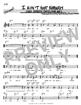 page one of I Ain't Got Nobody (And Nobody Cares For Me) (Real Book – Melody, Lyrics & Chords)