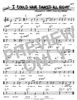 page one of I Could Have Danced All Night (Real Book – Melody, Lyrics & Chords)