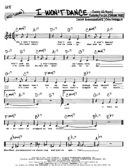 page one of I Won't Dance (Real Book – Melody, Lyrics & Chords)