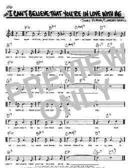 page one of I Can't Believe That You're In Love With Me (Real Book – Melody, Lyrics & Chords)
