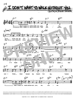 page one of I Don't Want To Walk Without You (Real Book – Melody, Lyrics & Chords)