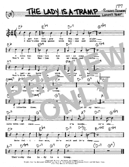 page one of The Lady Is A Tramp (Real Book – Melody, Lyrics & Chords)
