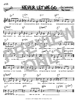 page one of Never Let Me Go (Real Book – Melody, Lyrics & Chords)