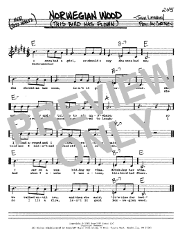 page one of Norwegian Wood (This Bird Has Flown) (Real Book – Melody, Lyrics & Chords)