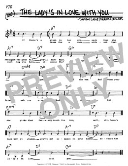 page one of The Lady's In Love With You (Real Book – Melody, Lyrics & Chords)