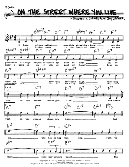 page one of On The Street Where You Live (Real Book – Melody, Lyrics & Chords)