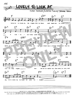 page one of Lovely To Look At (Real Book – Melody, Lyrics & Chords)