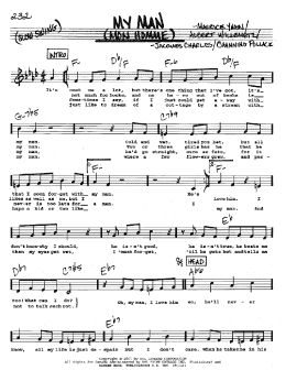 page one of My Man (Mon Homme) (Real Book – Melody, Lyrics & Chords)