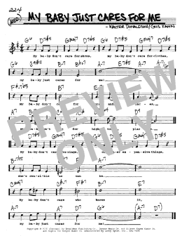 page one of My Baby Just Cares For Me (Real Book – Melody, Lyrics & Chords)
