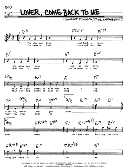 page one of Lover, Come Back To Me (Real Book – Melody, Lyrics & Chords)