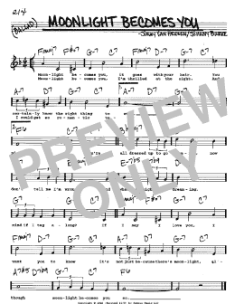 page one of Moonlight Becomes You (Real Book – Melody, Lyrics & Chords)