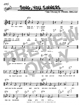 page one of Sing, You Sinners (Real Book – Melody, Lyrics & Chords)