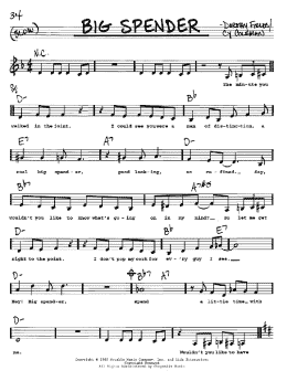 page one of Big Spender (Real Book – Melody, Lyrics & Chords)