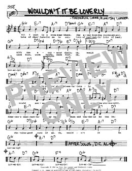 page one of Wouldn't It Be Loverly (Real Book – Melody, Lyrics & Chords)