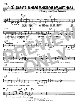 page one of I Don't Know Enough About You (Real Book – Melody, Lyrics & Chords)