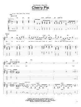 page one of Cherry Pie (Guitar Tab)