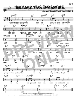 page one of Younger Than Springtime (Real Book – Melody, Lyrics & Chords)