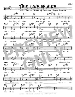 page one of This Love Of Mine (Real Book – Melody, Lyrics & Chords)