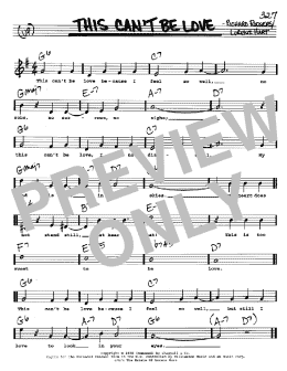 page one of This Can't Be Love (Real Book – Melody, Lyrics & Chords)