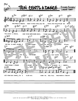 page one of Ten Cents A Dance (Real Book – Melody, Lyrics & Chords)