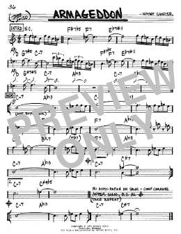 page one of Armageddon (Real Book – Melody & Chords – Bb Instruments)