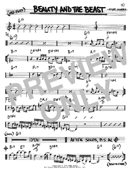 page one of Beauty And The Beast (Real Book – Melody & Chords – Bb Instruments)