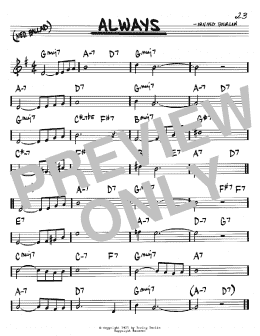 page one of Always (Real Book – Melody & Chords – Bb Instruments)