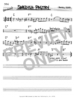 page one of Swedish Pastry (Real Book – Melody & Chords – Bb Instruments)