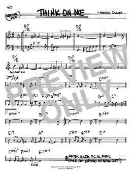 page one of Think On Me (Real Book – Melody & Chords – Bb Instruments)