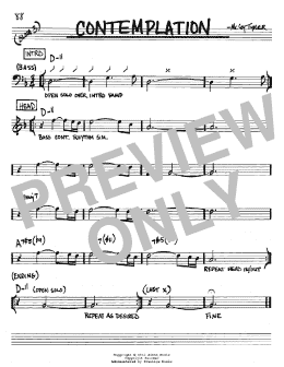 page one of Contemplation (Real Book – Melody & Chords – Bb Instruments)