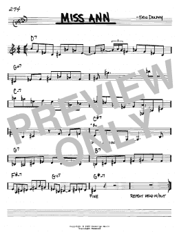 page one of Miss Ann (Real Book – Melody & Chords – Bb Instruments)