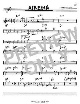 page one of Airegin (Real Book – Melody & Chords – Bb Instruments)