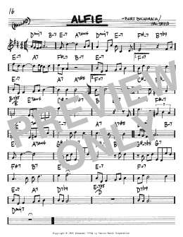 page one of Alfie (Real Book – Melody & Chords – Bb Instruments)