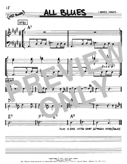 page one of All Blues (Real Book – Melody & Chords – Bb Instruments)