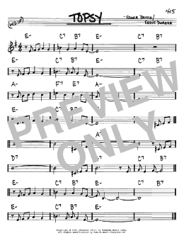 page one of Topsy (Real Book – Melody & Chords – Bb Instruments)