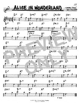 page one of Alice In Wonderland (Real Book – Melody & Chords – Bb Instruments)