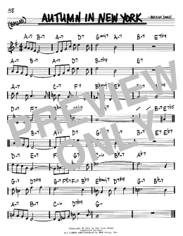 page one of Autumn In New York (Real Book – Melody & Chords – Bb Instruments)