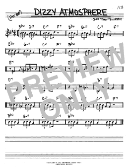 page one of Dizzy Atmosphere (Real Book – Melody & Chords – Bb Instruments)