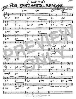 page one of (I Love You) For Sentimental Reasons (Real Book – Melody & Chords – Bb Instruments)