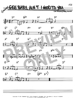 page one of Gee Baby, Ain't I Good To You (Real Book – Melody & Chords – Bb Instruments)