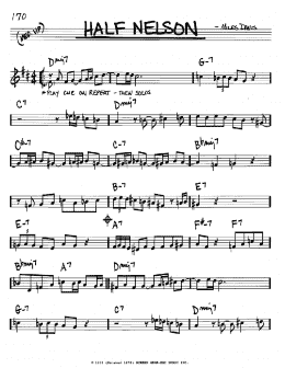 page one of Half Nelson (Real Book – Melody & Chords – Bb Instruments)