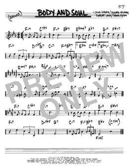 page one of Body And Soul (Real Book – Melody & Chords – Bb Instruments)