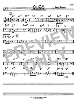 page one of Oleo (Real Book – Melody & Chords – Bb Instruments)