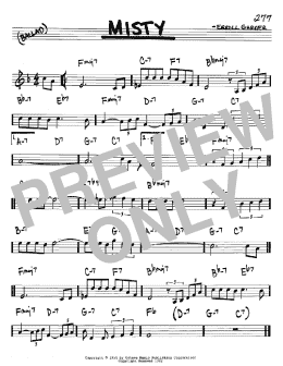 page one of Misty (Real Book – Melody & Chords – Bb Instruments)