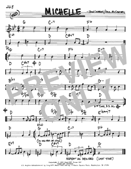page one of Michelle (Real Book – Melody & Chords – Bb Instruments)