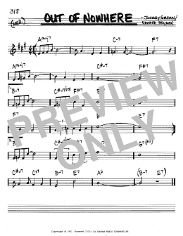 page one of Out Of Nowhere (Real Book – Melody & Chords – Bb Instruments)