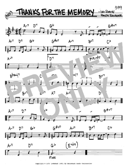 page one of Thanks For The Memory (Real Book – Melody & Chords – Bb Instruments)