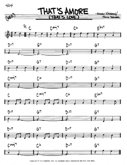 page one of That's Amore (That's Love) (Real Book – Melody & Chords – Bb Instruments)