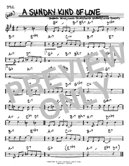 page one of A Sunday Kind Of Love (Real Book – Melody & Chords – Bb Instruments)