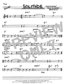 page one of Solitude (Real Book – Melody & Chords – Bb Instruments)